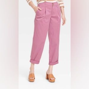 A New Day- Women's High-Rise Pleat Front Tapered Chino Pants Mauve color size 2
